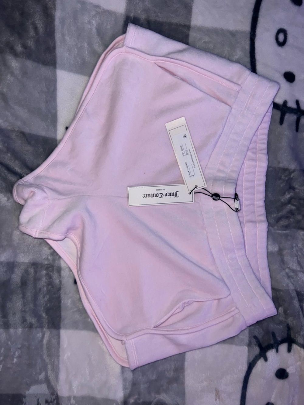 Juicy Couture Light Pink Shorts with Hot Pink 'DUMP HIM' Embroidery - Picture 2 of 2